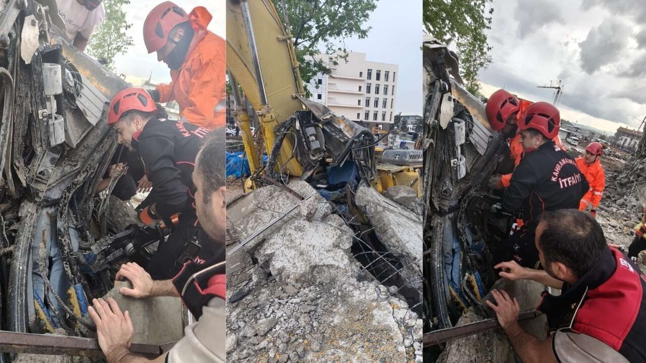 Kahramanmaraş Arasa Otoparkı Yıkımında Göçük: Operatör Kurtarıldı