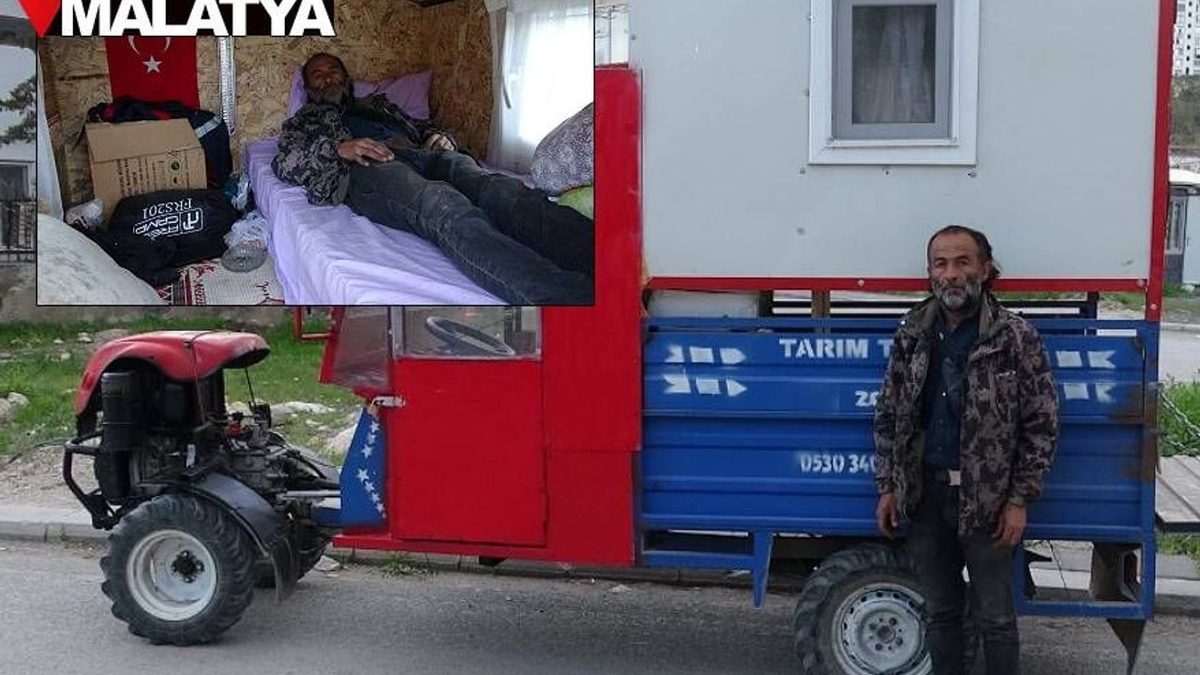 Malatya Akçadağ'da Ev Bulamayan Vatandaş Aracını Karavana Dönüştürdü