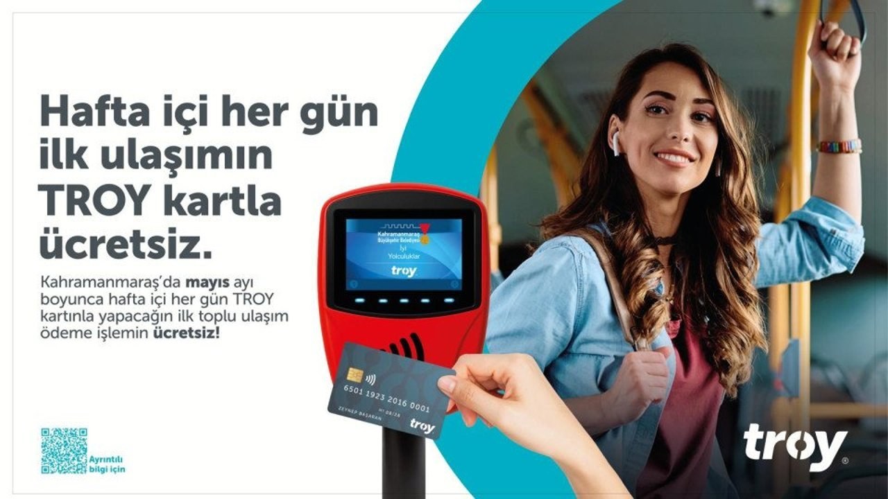 Kahramanmaraş Büyükşehir Belediyesi, Mayıs ayı boyunca TROY kartla ilk toplu taşıma binişini ücretsiz yaptı. Uygulama, …