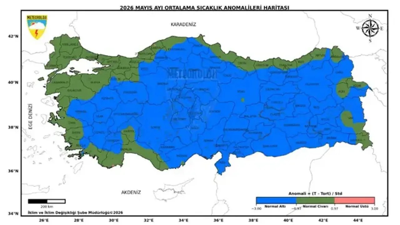 Kahramanmaraş'ta, Meteoroloji Genel Müdürlüğü'nün raporuna göre 2026 Mayıs ayı son 56 yılın en soğuk 7'nci mayıs ayı ol…